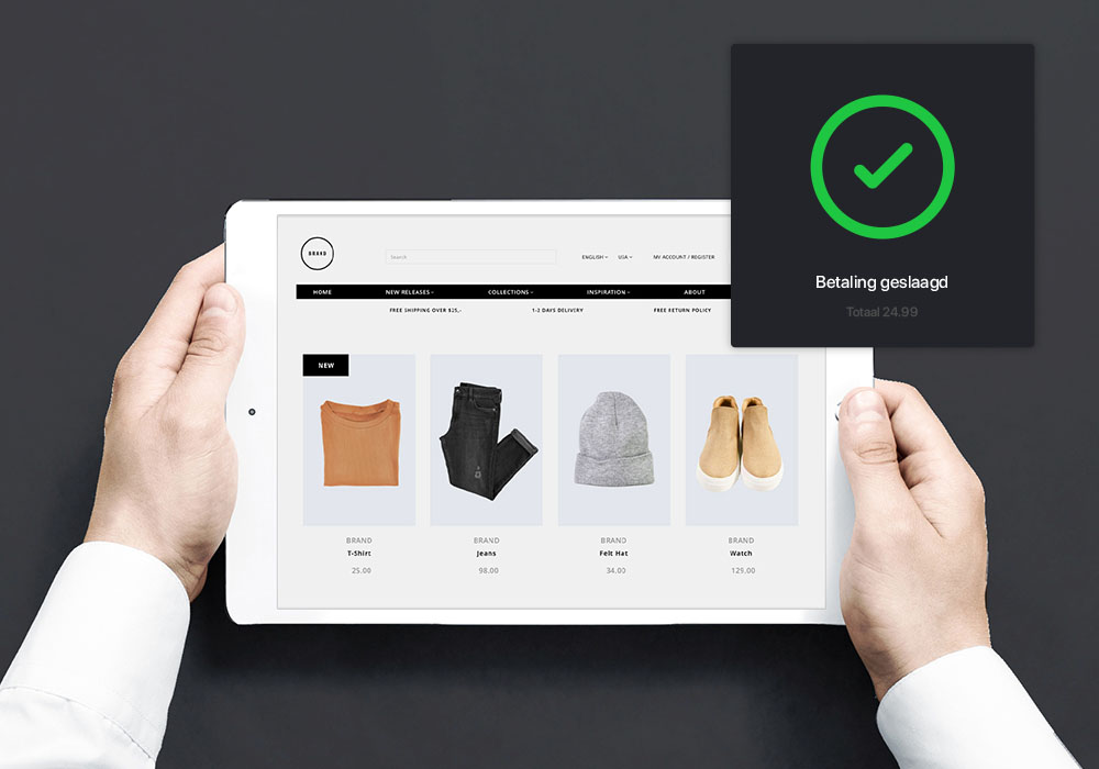 webwinkel op tablet