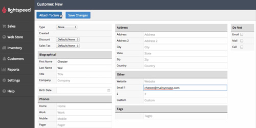 Mailsync screenshot for Lightspeed