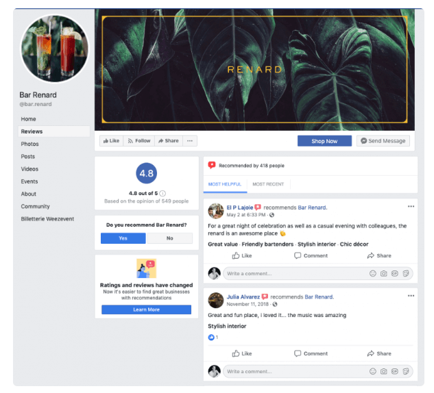 Gasten Facebook review