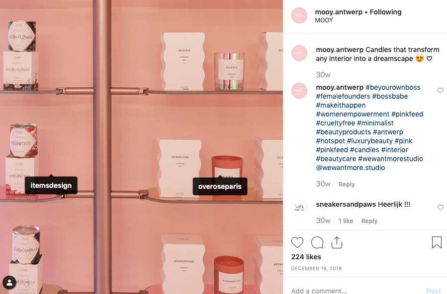 Voorbeeld Instagram