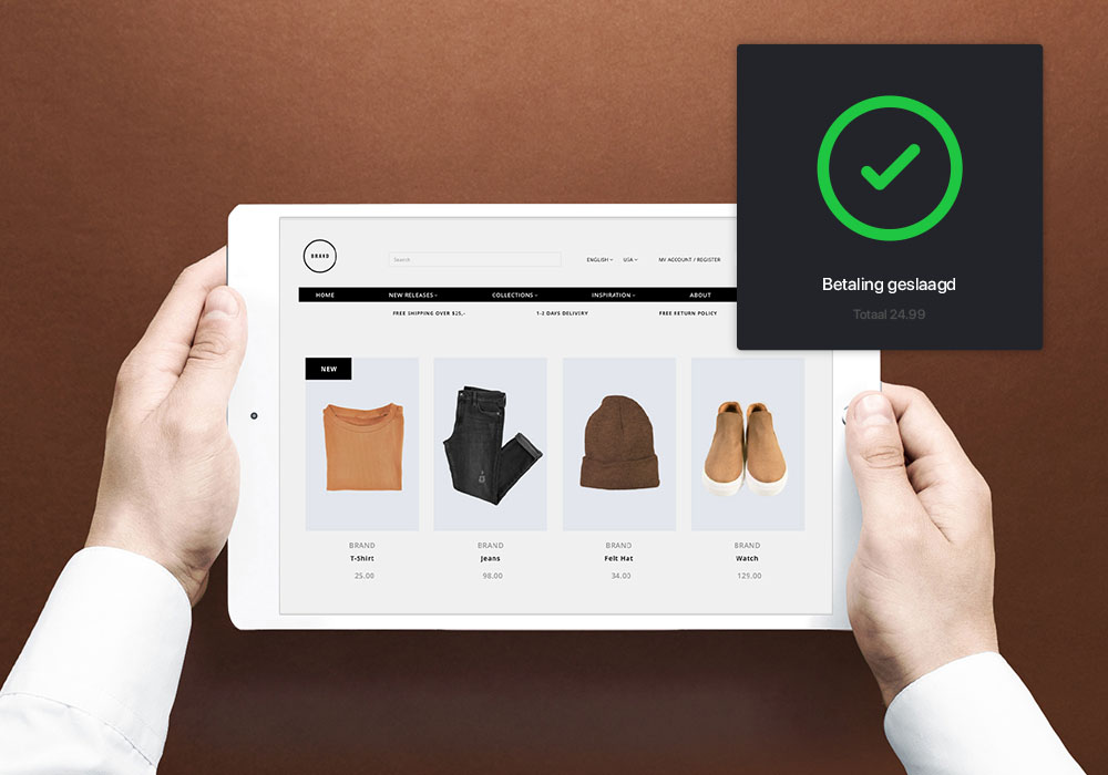Betaling geslaagd in de kleding webshop