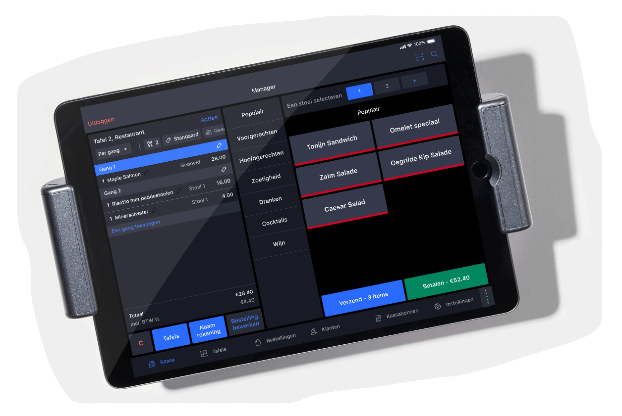 Lightspeed Restaurant K-Series Interface op iPad