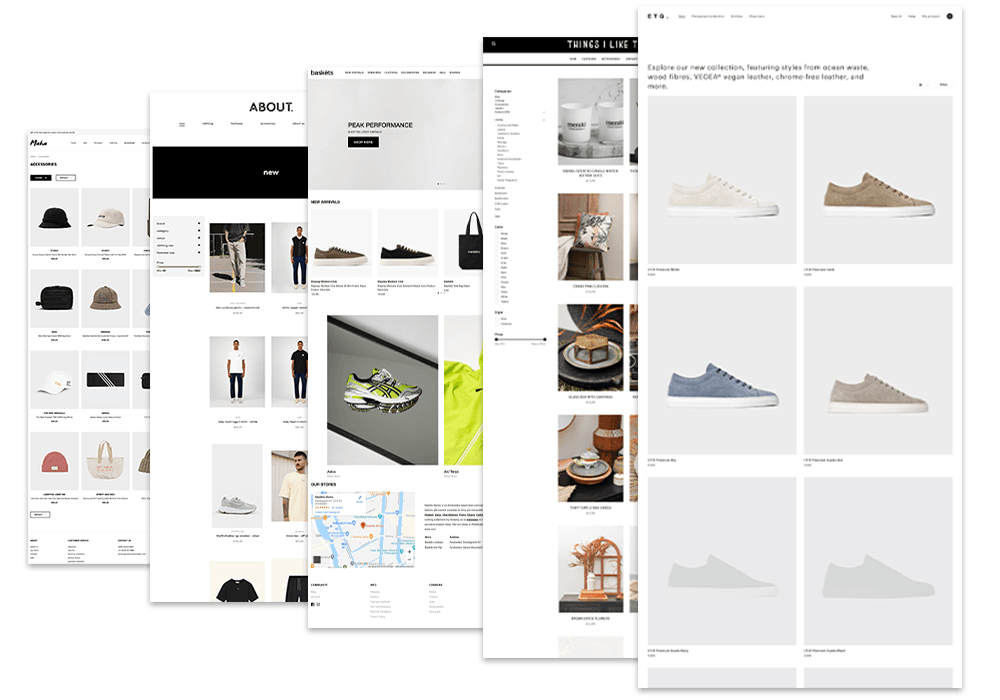 Webshop template voorbeelden