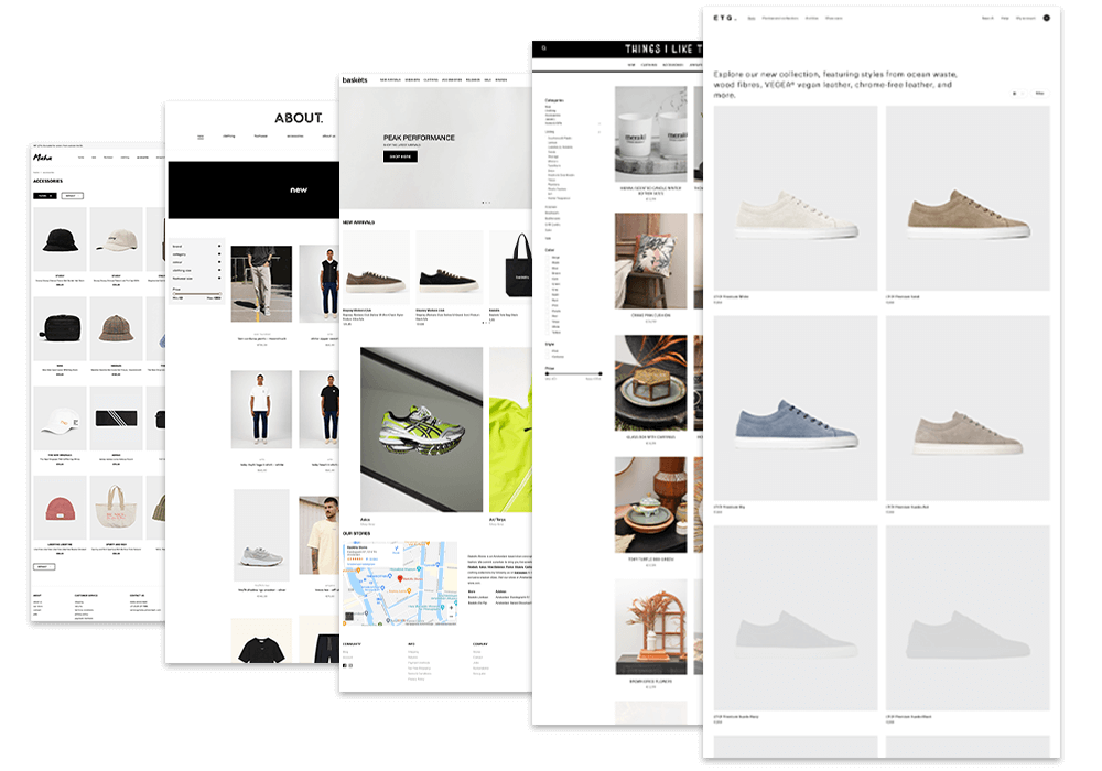 Voorbeelden van webshops